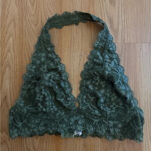 Free people Lace Halter Bralette in Green small